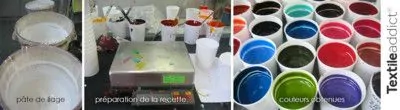 préparation des coups de table pour production de tissus imprimés