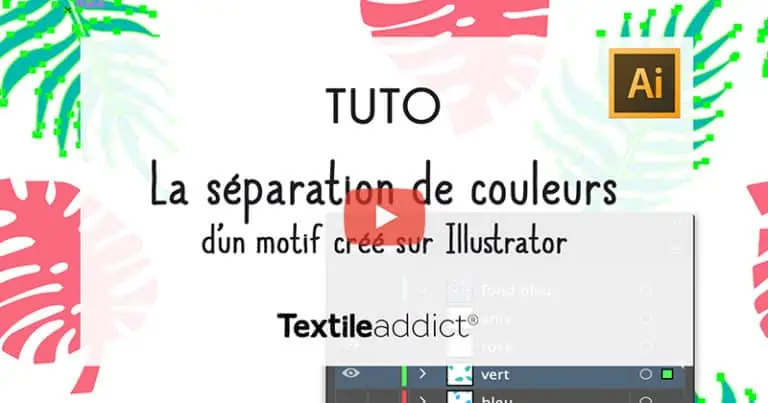 la separation de couleurs d'un motif cree sur illustrator textileaddict