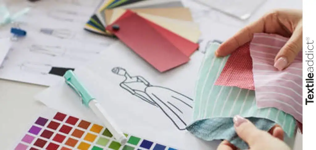 photo illustrant un styliste de mode s'inspirant des dernières tendances textile et mode